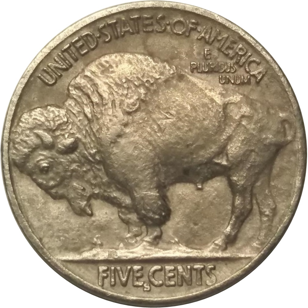 1916-S-5c-Buffalo-Nickel-With-No-Initial-Under-Date-&-Large-Embedded-MM